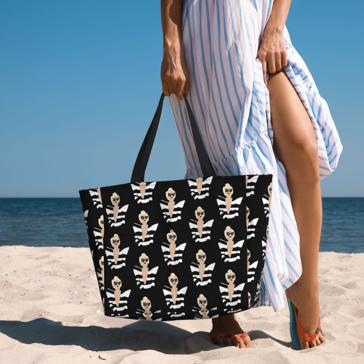 Yoga Fitness Telephone - Lady Gaga Telephone Beach Tote Bag