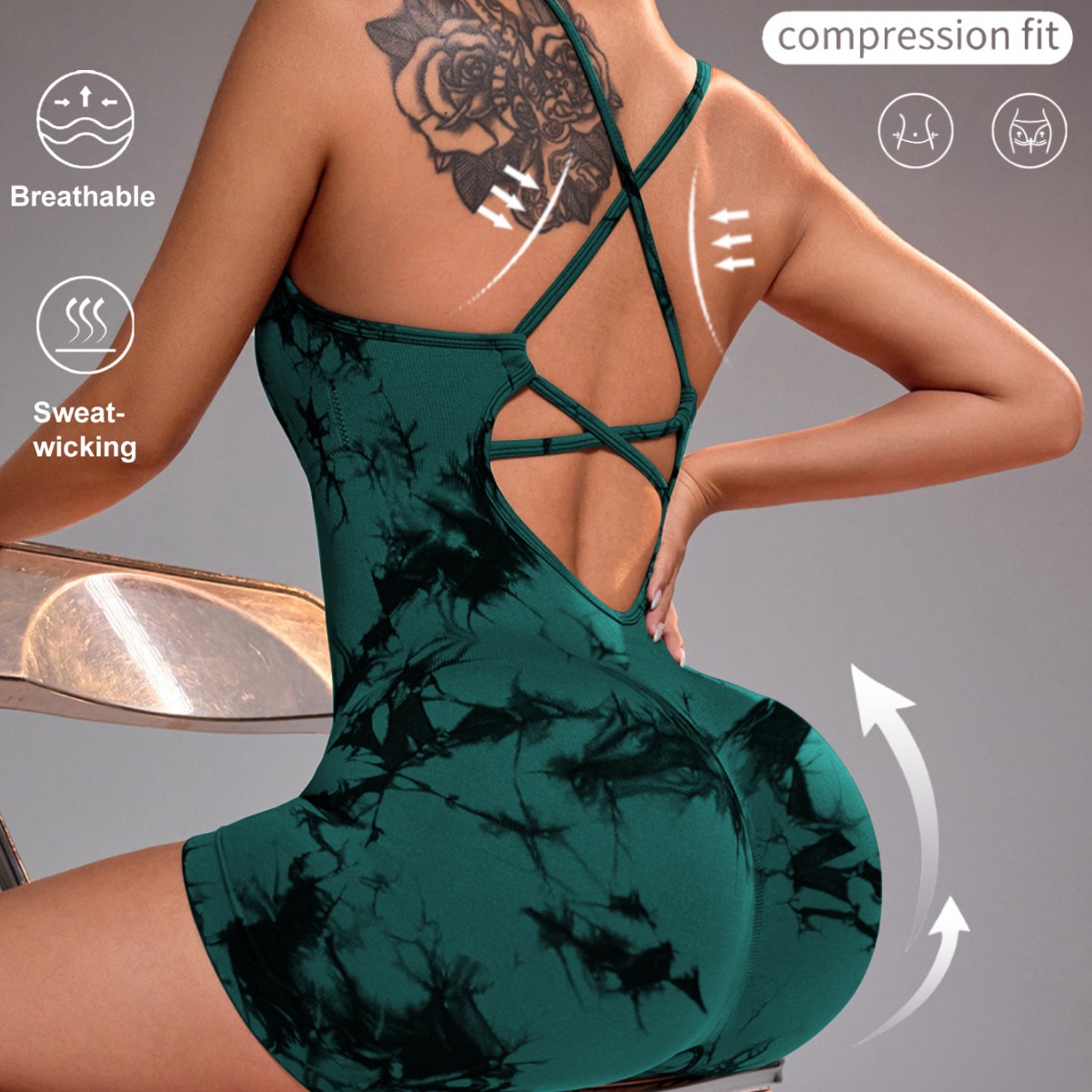 Yoga Overall Fitness - 15 Color One Piece Jumpsuit Shorts