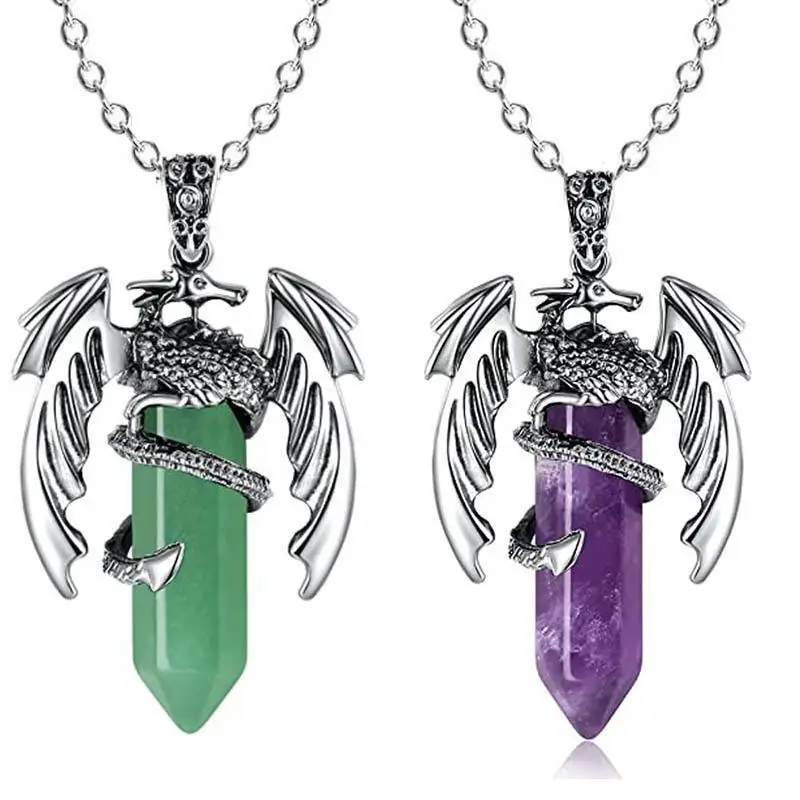 Yoga & Fitness Center - Green Jade Dragon Pendant Crystal Agate