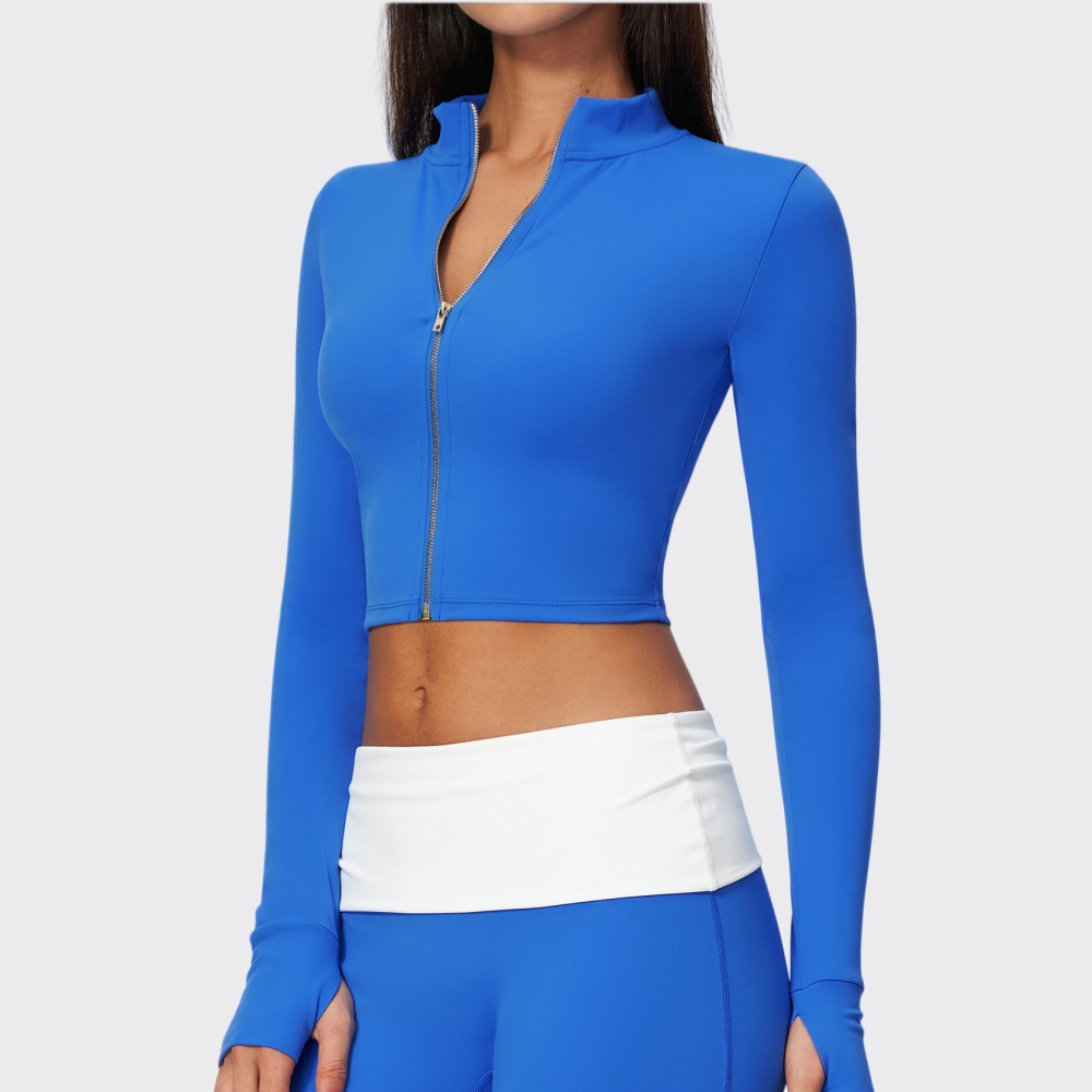 J-Yoga Fitness - Women's Stand up Collar Yoga Long