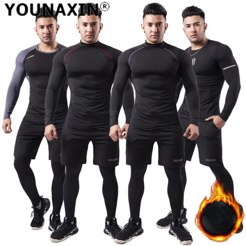 3-piece Men Plush Warm Sports  - Yoga Fitness Training 评论和价格