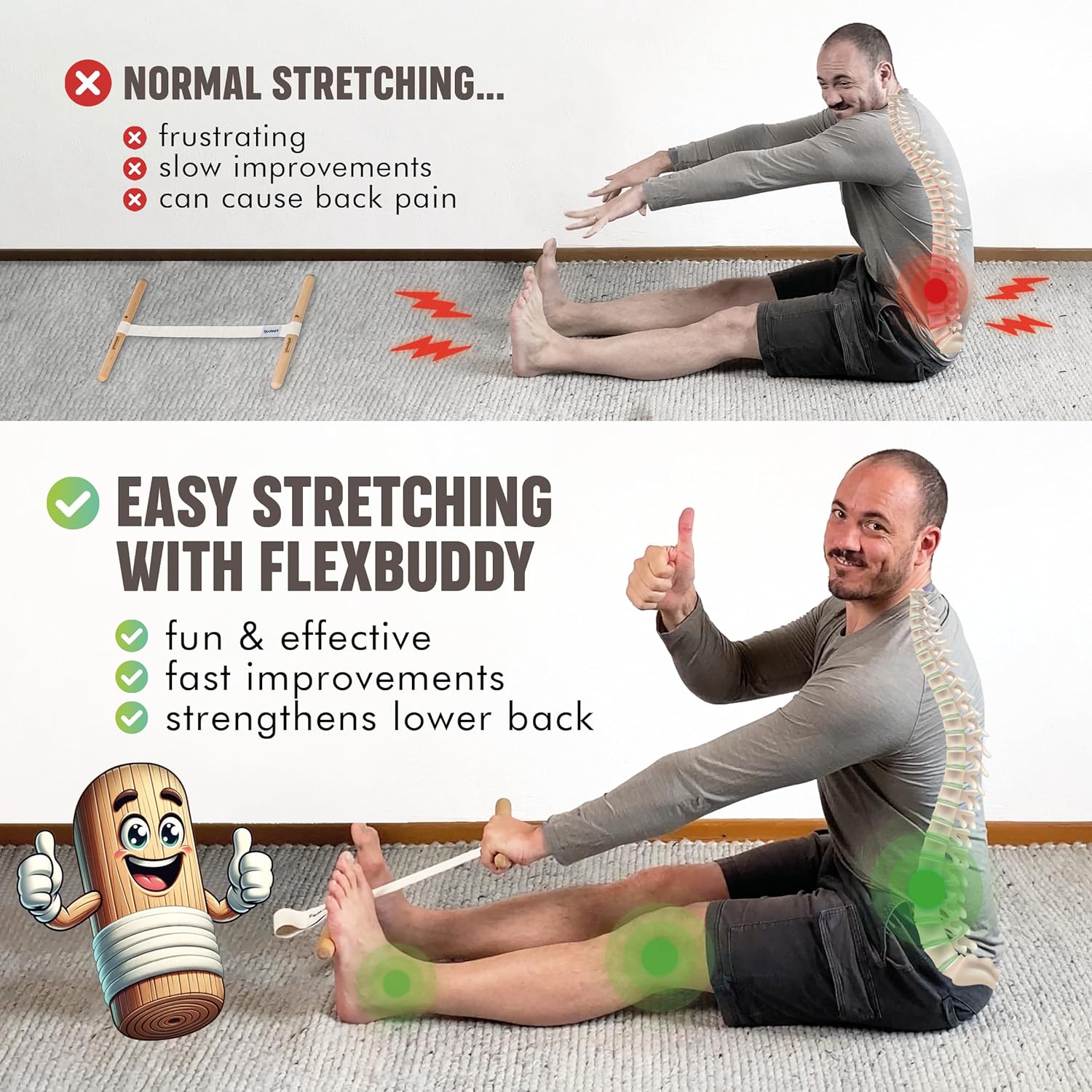 Hamstring Stretcher Adjustable - Yoga Fitness Stretching 评论和价格