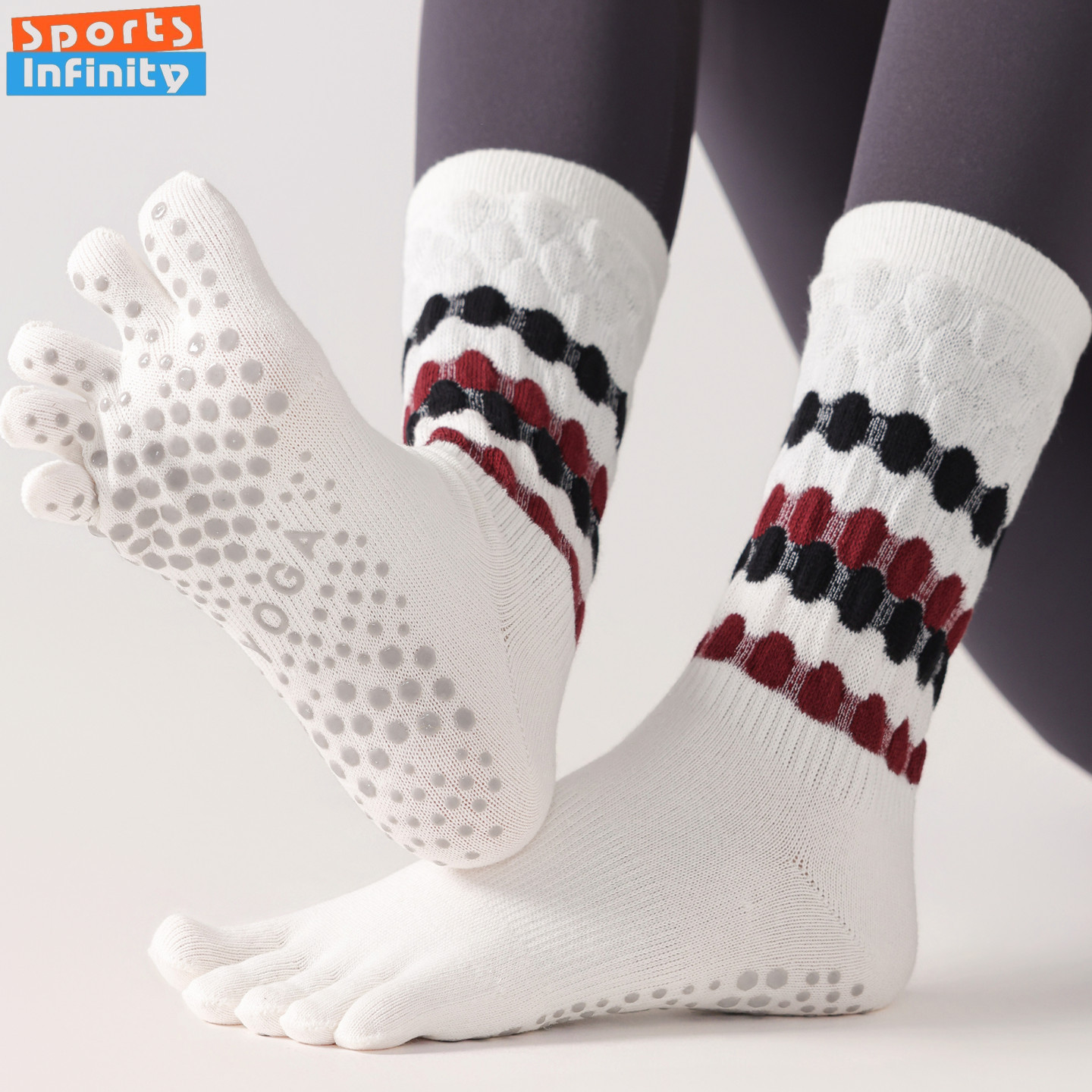 Fashion Five Finger Yoga Socks - Yoga Fitness Pilates 评论和价格