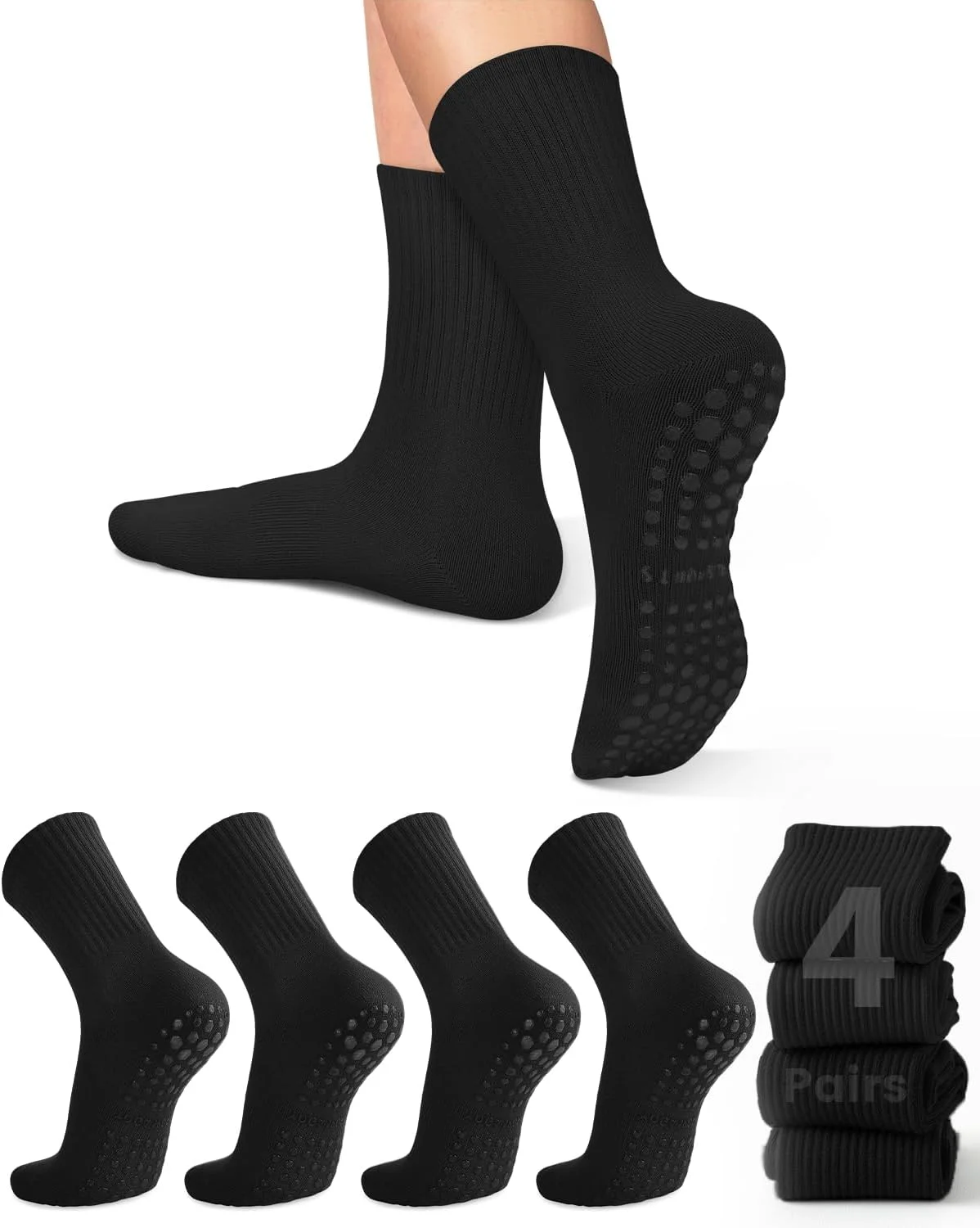 4 pairs of women's yoga socks, - Yoga & Fitness Center 评论和价格