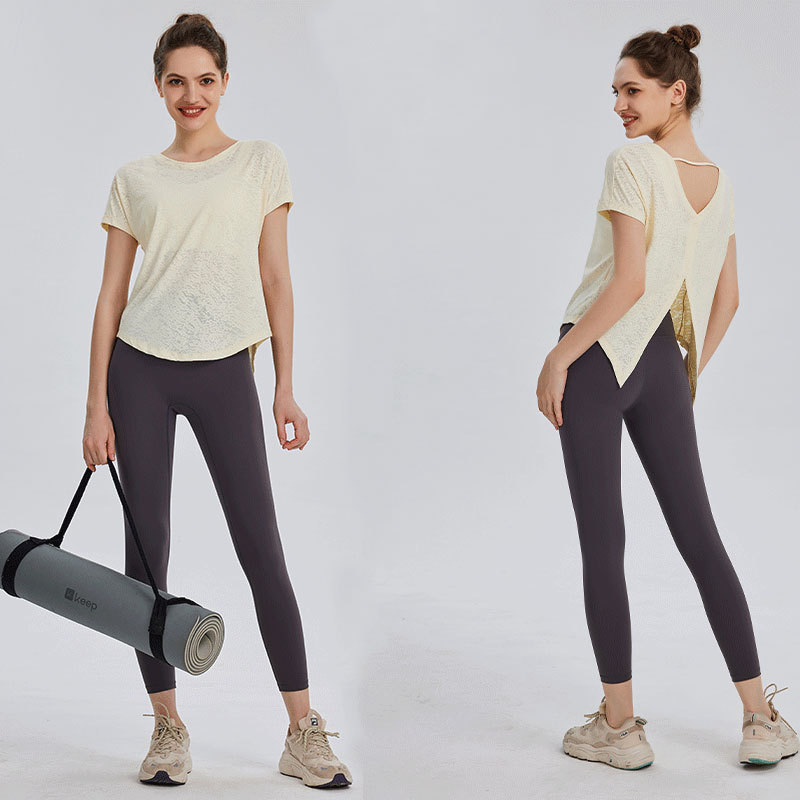 Women's Yoga T-Shirt Loose Spo - Yoga Fitness Training 评论和价格