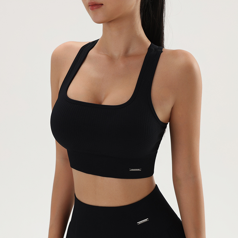 Women Seamless Ribbed Crop Tan - Yoga Fitness Stretching 评论和价格