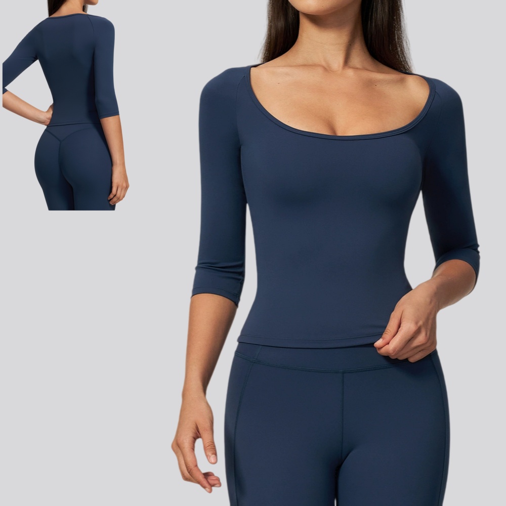 3/4 Sleeve Crop Yoga Top for W - J-Yoga Fitness 评论和价格
