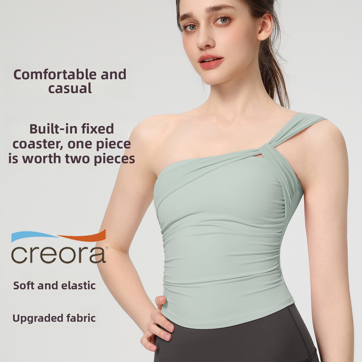Women's Sexy Sloping Shoulder  - Yoga Mat For Fitness 评论和价格