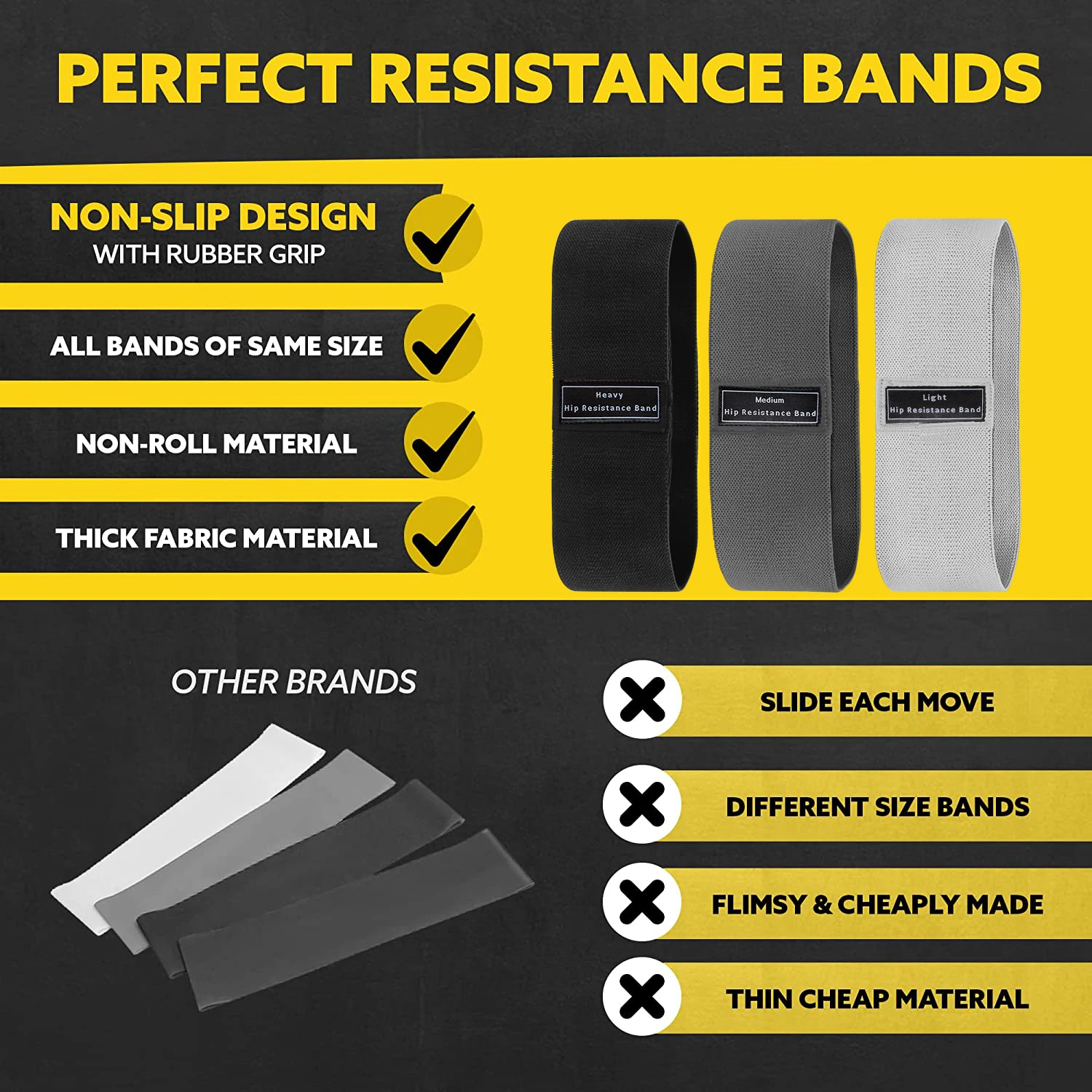 Fabric Resistance Hip Booty Ba - Yoga Fitness Resistance Band 评论和价格