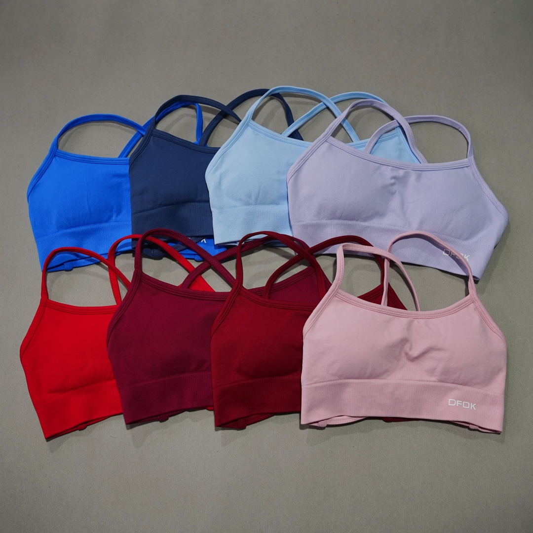 DFDK Ribbed Seamless Cross Bac - Yoga Fitness Stretching 评论和价格