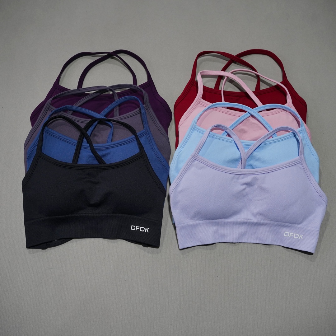 DFDK Ribbed Seamless Cross Bac - Yoga Fitness Stretching 评论和价格